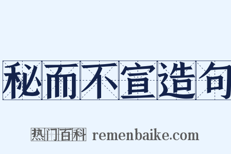 秘而不宣造句是什么意思的图片